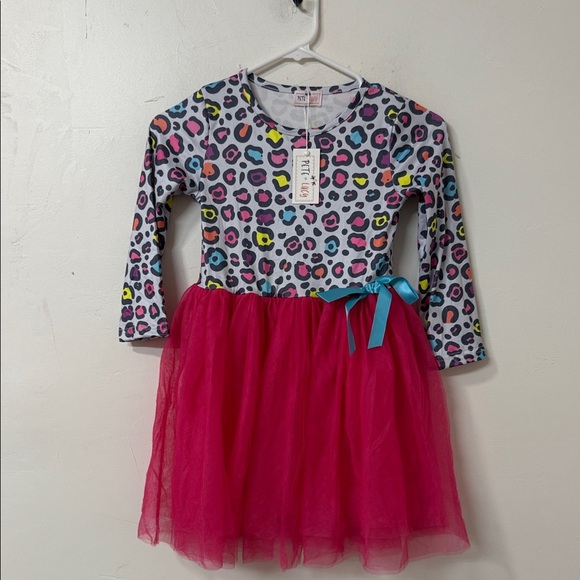 Vibrant Leopard Print Dress with Tulle Skirt - Picture 1 of 1